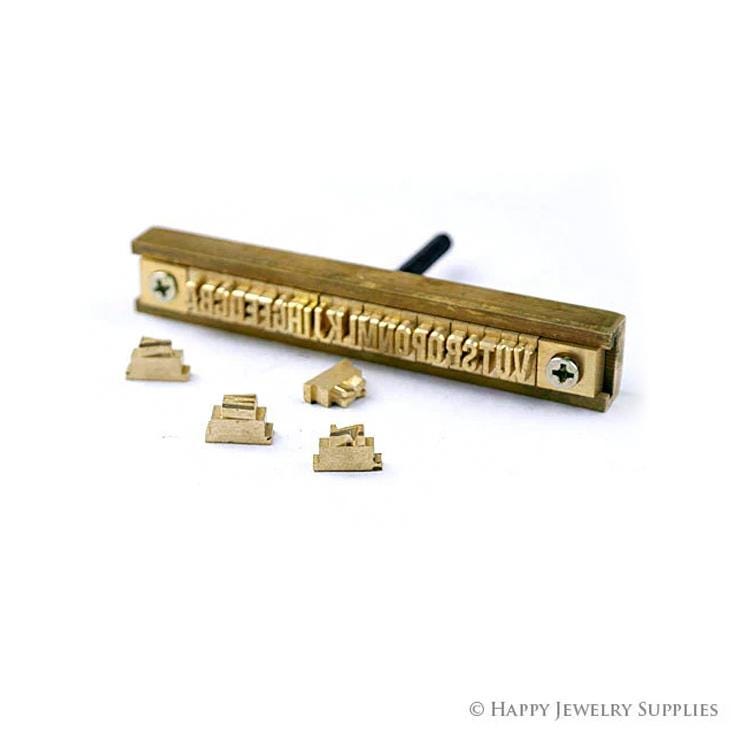 Custom Leather Stamp 26 Alphabet Stamp Brass Metal Stamp / Interchangeable Wood Brand Iron Heat Emboss w Letter T-slot Holder Soldering Iron