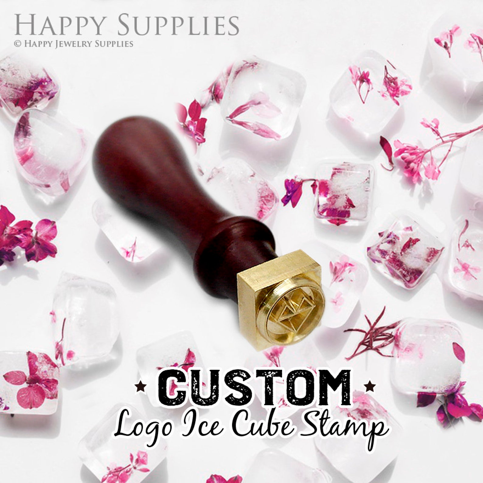 Custom Ice Cube Stamp in Brass / Custom Logo Ice Cube Mold / Etsy