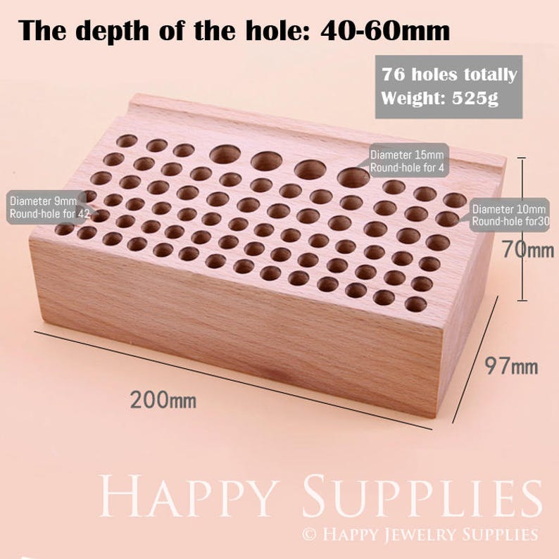 24 / 76 Holes Wood Design Stamp Organizerleathercrafts Tools Etsy