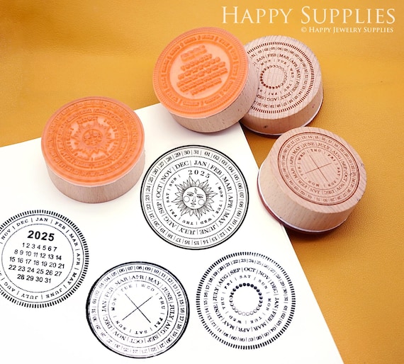 2026 Perpetual Calendar Stamp, Date Months Timeline Rubber Stamps, Journal Planner Wooden Stamp Set, Yearly Scrapbooking Stamp