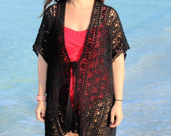 Crochet Beach Day Ruana Pattern: Crochet Cover-up Cardigan (Instant Download)