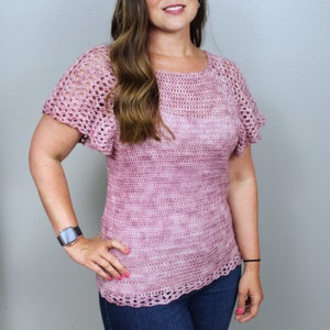 Crochet Top Pattern for Women, Rosie Tee, Instant Download