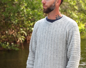 Men's Crochet Sweater Pattern, Maxwell Sweater, Instant Download