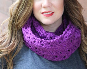 Infinity Scarf Crochet Pattern, Sarah Scarf, Instant Download