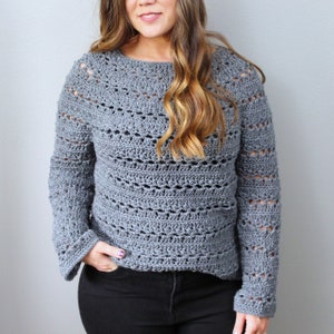 Women's Crochet Sweater Pattern, Brimstone Sweater, Instant Download