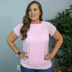 Crochet Tee Shirt Pattern, Celtic Weave Tee, Instant Download