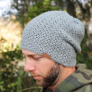 Men's Slouchy Hat Crochet Pattern, Crochet Beanie Pattern, Crochet Hat Pattern for Men, Unisex Hat, Instant Download PDF