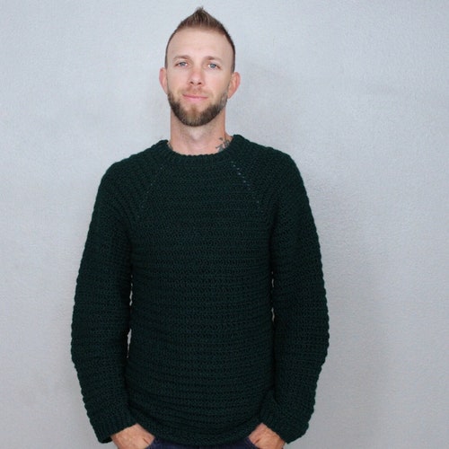 Men's Pullover Sweater Crochet Patterns Dude Pullover | Etsy