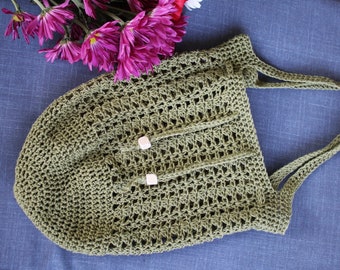 Crochet Market Bag Pattern, Easy Crochet Purse, Katie Tote, Instant Download