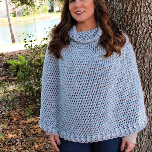 Crochet Poncho Pattern C2C Stitch Using Caron Big Cakes Yarn - Etsy Israel