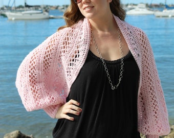 Crochet Shawl with Sleeves Pattern, Crochet Shrug, Magnolia Shardi, Instant Download