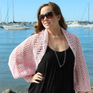 Crochet Shawl with Sleeves Pattern, Crochet Shrug, Magnolia Shardi, Instant Download