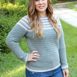 Crochet Sweater Pattern, Remi Raglan Sweater, Instant Download