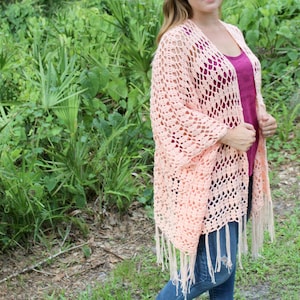 Sarasota Cardi Crochet Pattern: Lacy Ruana Cardigan (Instant Download)