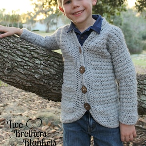 Crochet Children's Cardigan Pattern, Little Dude Cardigan, Instant Download image 1