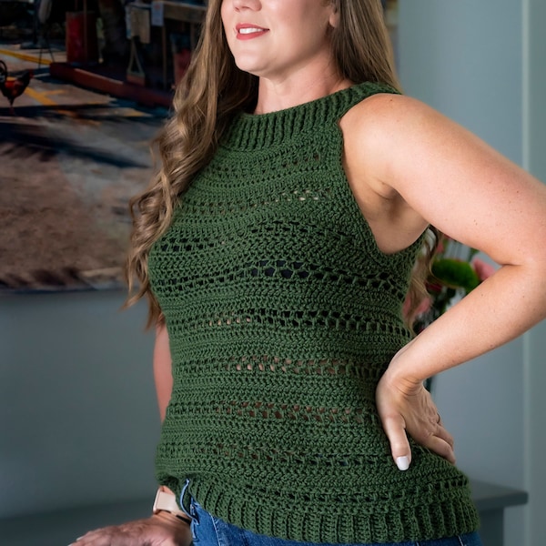 Summer Crochet Tank Top Pattern: Women's Radiance Top (Instant Download)