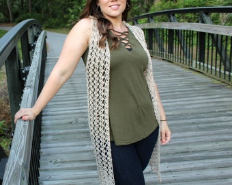 Summer Vest Crochet Pattern, Summer Stroll Vest, Instant Download