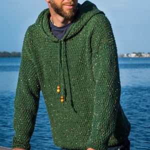 Men's Alpine Stitch Crochet Hoodie Pattern, Dutton Hoodie, Gifts for Him (PDF Download)