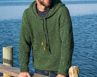 Men's Crochet Hoodie Pattern, Dutton Hoodie, Instant Download