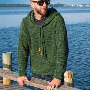 Men's Crochet Hoodie Pattern, Dutton Hoodie, Instant Download