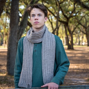 Men's Crochet Scarf Pattern - Tarragon Scarf - Instant Download