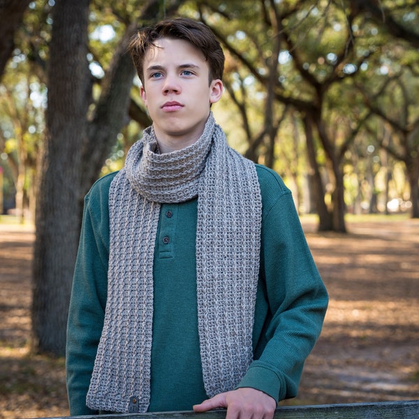 Men's Crochet Scarf Pattern - Tarragon Scarf - Instant Download