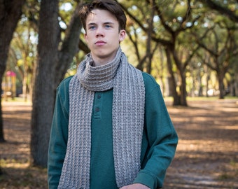 Men's Crochet Scarf Pattern - Tarragon Scarf - Instant Download