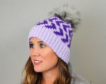 Unisex Hat Crochet Pattern, Fair Isle Crochet Winter Hat, Crochet Toque, Halifax Hat, Instant Download