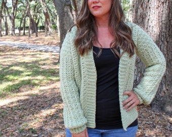 Crochet Cardigan Pattern, Women's Crochet Cardigan, Blossoming Sprigs Cardigan, Instant Download