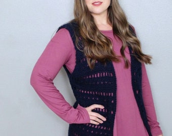 Women's Boho Crochet Vest Pattern - Flowers and Showers Vest (Instant PDF Download)