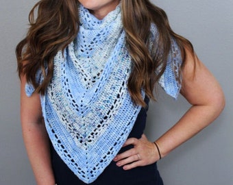 Triangle Shawl Crochet Pattern: Cherry Blossom Design (Instant Download)