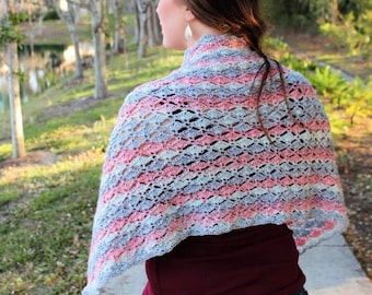 Crochet Shawl Pattern, Sadie Shawl, Instant Download