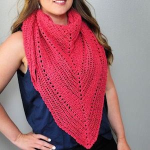 Crochet Triangle Shawl Pattern, Meadowsweet Shawl, Instant Download