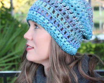 Easy Peasy Chunky Slouch Hat Crochet Pattern, Toddler to Adult Sizes, PDF Download