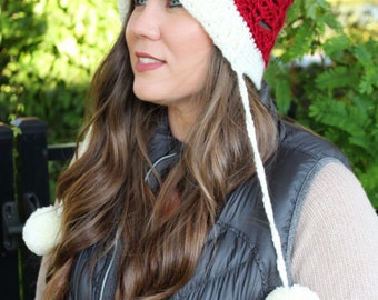 Crochet Earflap Hat Pattern - Sadie Shell Stitch Slouch (Instant PDF Download)
