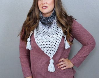 Triangle Scarf Crochet Pattern: Fiesta Fringe Scarf (Instant Download)