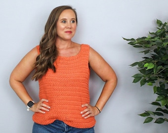 Modern Crochet Tank Top Pattern for Women (XS–5X) – Lightweight, Bra-Friendly Summer Top