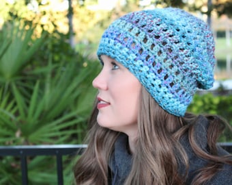 Slouchy Hat Crochet Pattern, Crochet Slouch Hat, Winter Crochet Hat, Easy Peasy Slouch, Instant Download