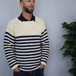 Mens Sweater Crochet Pattern, Mens Pullover Sweater, Upper Eastside Sweater, Instant Download image 6