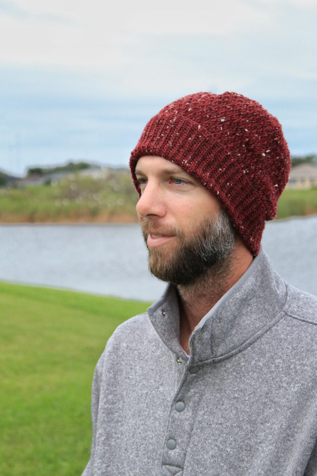 Red Crochet Bonnet - Etsy display picture 1