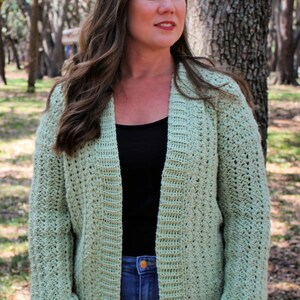 Crochet Cardigan Pattern, Women's Crochet Cardigan, Blossoming Sprigs Cardigan, Instant Download image 2