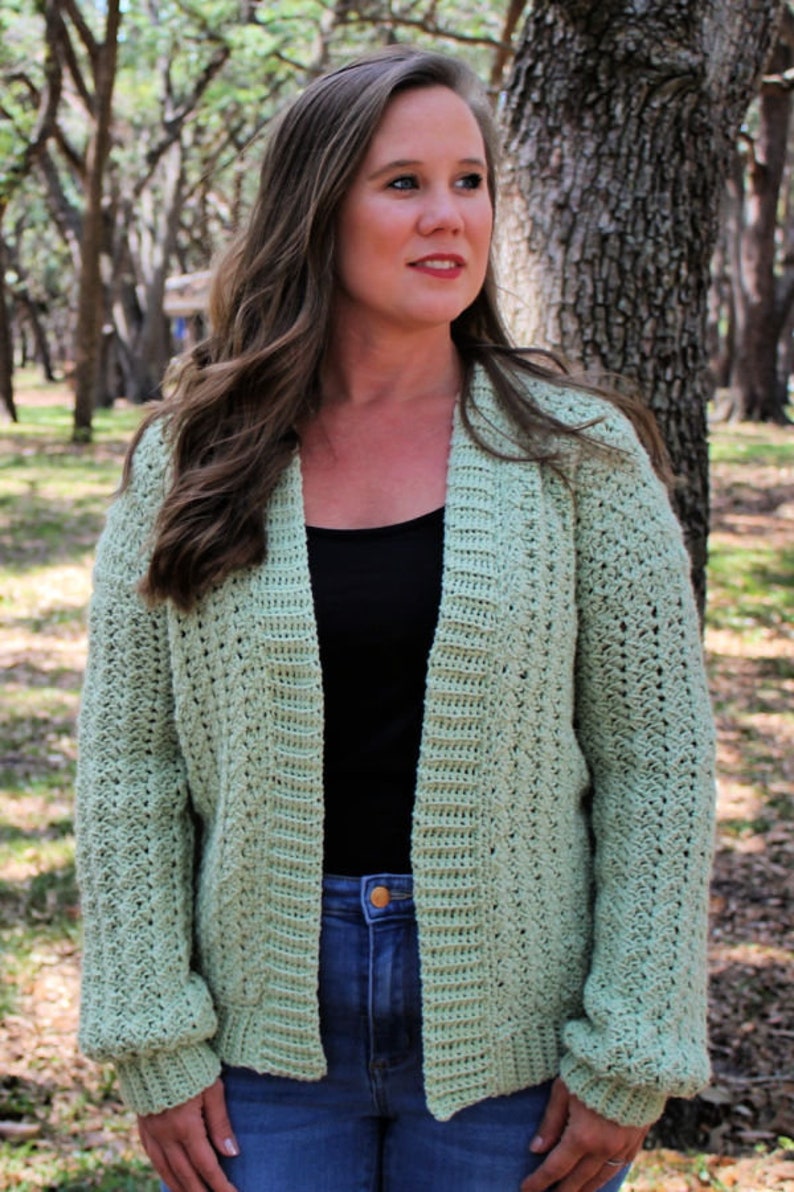 Crochet Cardigan Pattern, Women's Crochet Cardigan, Blossoming Sprigs Cardigan, Instant Download image 2