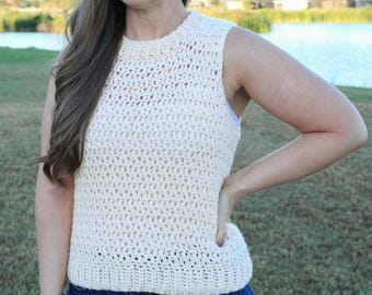 CROCHET PATTERN Women's Vest, Bulky Weight, Sizes XS-5X, pdf instant download