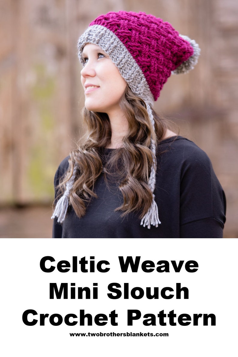 Celtic Weave Hat Crochet Pattern, Cabled Crochet Hat, Instant Download image 8