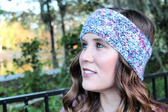 Earwarmer with Buttons Amelia Earwarmer Instant Download Chunky Earwarmer with Button Crochet Pattern