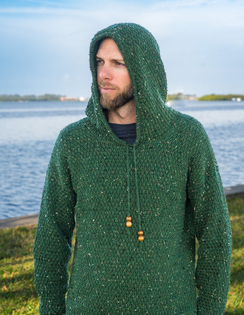 Men's Crochet Hoodie Pattern, Dutton Hoodie, Instant Download image 6