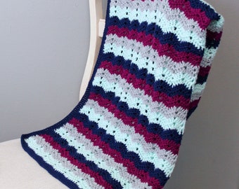 Chevy Blanket Crochet Pattern: Easy Chevron Throw (PDF Download)