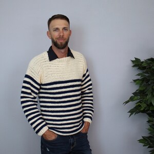 Mens Sweater Crochet Pattern, Mens Pullover Sweater, Upper Eastside Sweater, Instant Download image 5