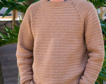 Modello maglione raglan all'uncinetto da uomo, maglione raglan Reed, download istantaneo
