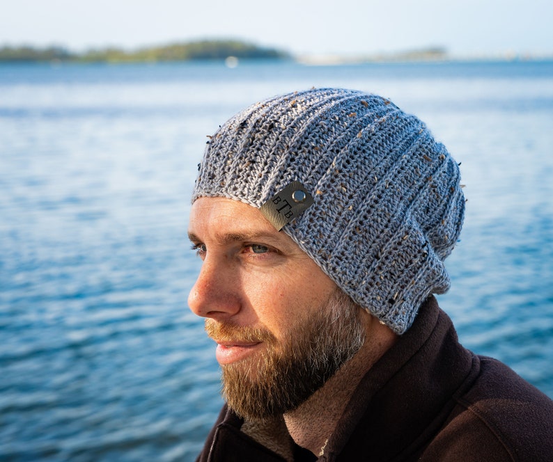 Men's Crochet Hat Pattern, Crochet Beanie Pattern, Maxwell Beanie, Instant Download image 3